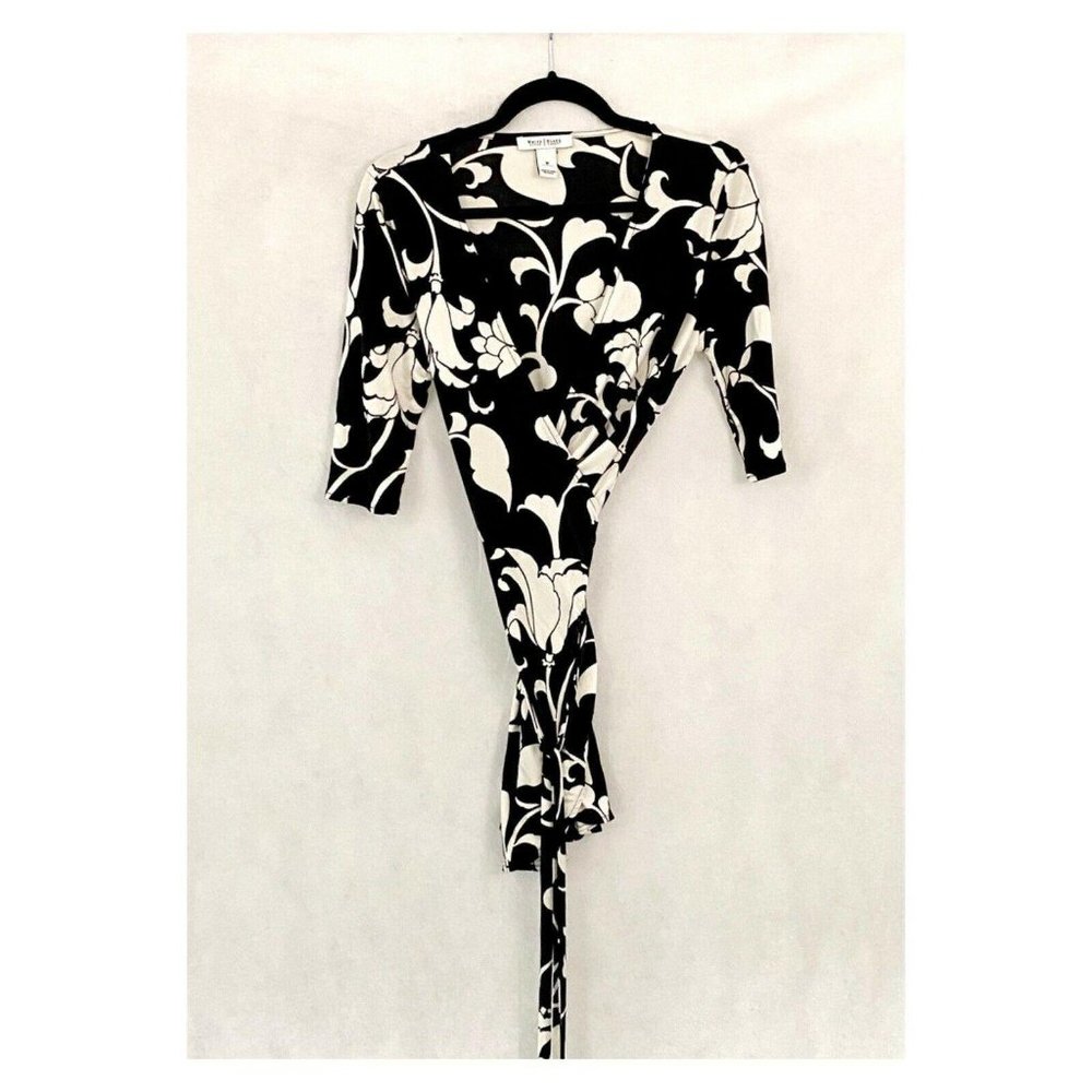 White House Black Market Silk Wrap Mini Dress - Picture 6 of 8